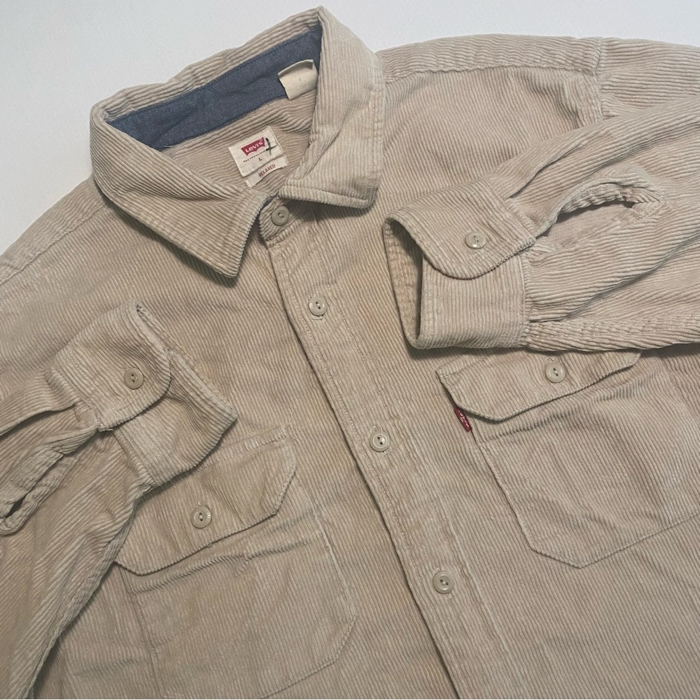 Levis The Worker Corduroy Shirt Men L Relaxed Teacher Cowboy Western Button Up